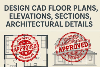design cad floor plans, elevations, sections, architectural details