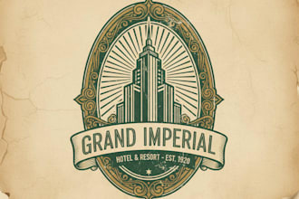 design a vintage hotel logo for your brand