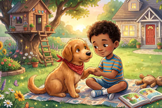 create whimsical watercolor children book illustration