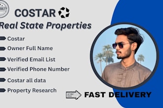 research and provide commercial real estate properties with costar