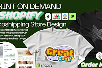 design print on demand shopify dropshipping website supliful printify teemil SEO