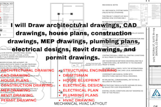 do architectural, construction drawing, house plan mep drawing structural design