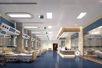 3d hospital design clinic healthcare nursing room operating lab theater room