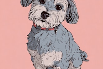 draw disney pet portrait illustration