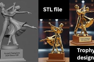 3d model custom 3d awards, trophy keychains statues for 3d printing
