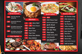 design modern food menu, restaurant flyer, price list and business card