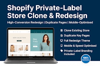 copy clone duplicate, revamp and redesign shopify store cro private label store