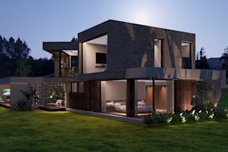 rendering and lighting montage for architecture and interior design