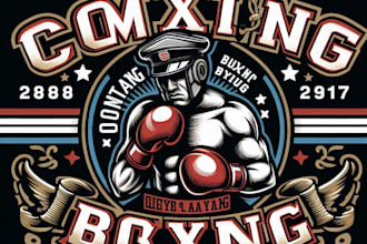 design a vintage boxing logo with t shirt design