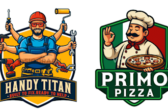 do a plumbing, handyman, lawn care, auto repair, hvac and food business logo