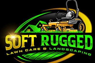 make a lawn maintenance and landscaping logo design