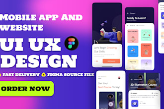 make figma ui ux design, mobile app ui design and figma website ui ux design