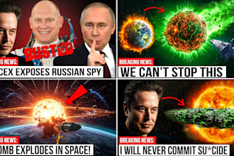 design amazing space, science and alien thumbnail