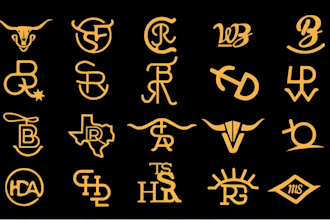 do custom western cattle brand cowboy ranch texas monogram livestock farm logo