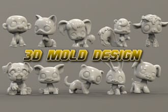custom silicon mold, plastic injection mold, clay cutter, printable stl file