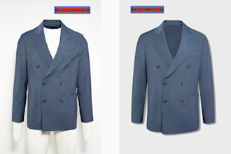 symmetrical ghost mannequin wrinkle remove and cloth shape