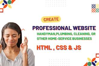 create a professional website for handyman, plumbing, and cleaning services