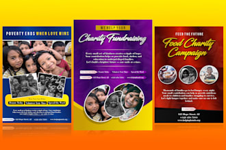 do charity, non profit flyer and fundraising flyer in 4 hrs