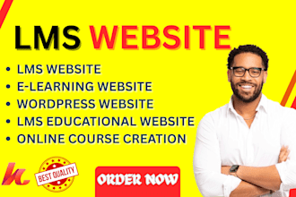 build wordpress lms website, lms educational website, elearning website