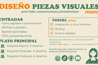diseñar piezas visuales para eventos, proyectos, redes