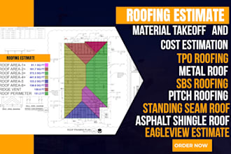 do asphalt shingle tpo metal pitch and sbs roof takeoff  eagleview estimate