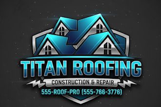 design eye catchy roofing logo with free vector file