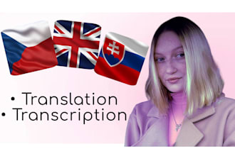 translate or transcribe from english, czech or slovak