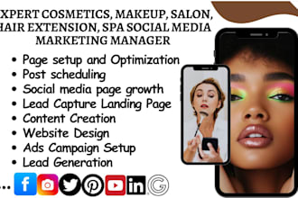 be your cosmetics makeup salon hair extension spa social media marketing manager