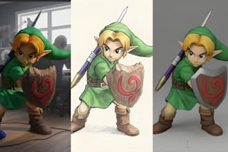 convert 2d to 3d custom full body character model from picture for 3d printing
