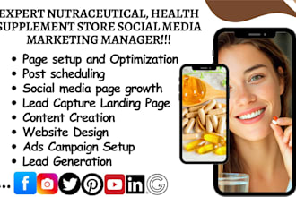 be nutraceutical health supplement peptide store social media marketing manager