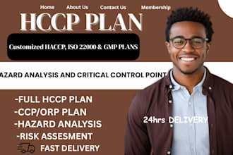 write a haccp food safety compliance and plan with procedure, form and document
