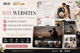 design redesign wix wedding website videography portfolio photography website