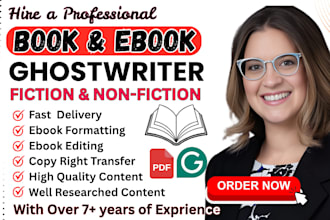 be nonfiction ebook ghostwriter, self help, romance, children book, KDP editor