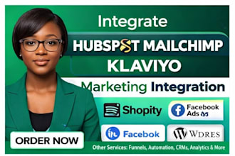 integrate hubspot mailchimp klaviyo shopify facebook ads wordpress for campaigns
