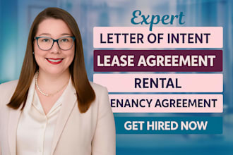 write a professional letter of intent, lease, rental, tenancy agreement