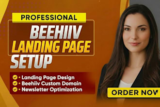 setup professional beehiiv newsletter landing page and beehiiv custom domain