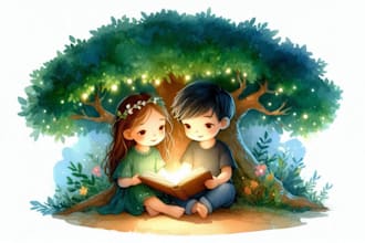 create watercolor illustrations for KDP children book basic size