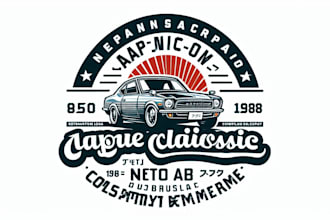 design an japanese classic auto dealership logo in high definition