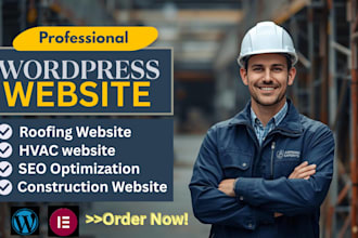 build roofing website hvac home renovation construction website with SEO