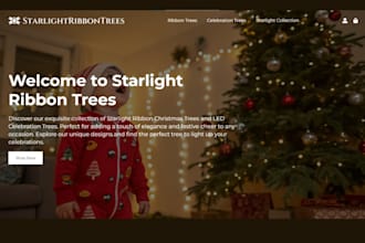 design starlight ribbon christmas tree shopify store merry tree store