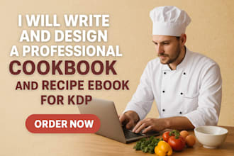 write and design a professional cookbook and recipe ebook for KDP