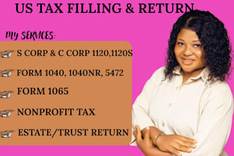 prepare and efile US tax returns, us tax filling for business llc 1040 1065 CPA