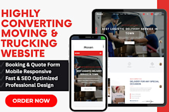 build moving company website trucking relocation cargo dispatch courier website
