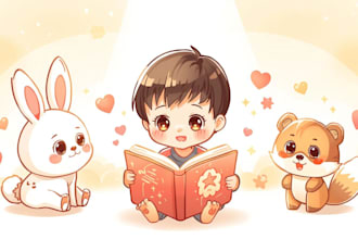 cute art,kids storybook for chibi art and chibi illustration
