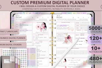 etsy digital planner, hyperlinked planner, etsy digital product, digital journal