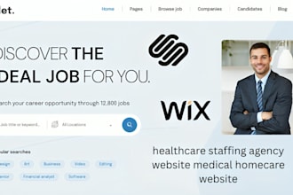 do wix squarespace healthcare staffing agency website medical homecare website