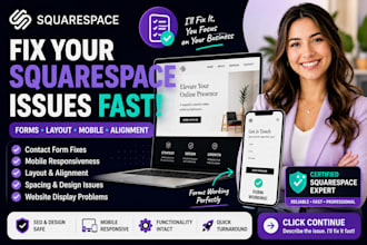 fix squarespace form, layout, or mobile issues professionally