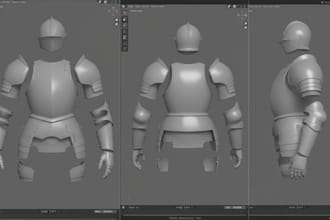 sculpt 3d custom 3d wearable armor, 3d cosplay armor, medieval, futuristic armor