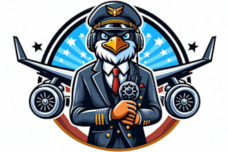 custom aviation aircraft mascot logo design for brands and companies
