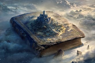 create illustrated fairytale book cover